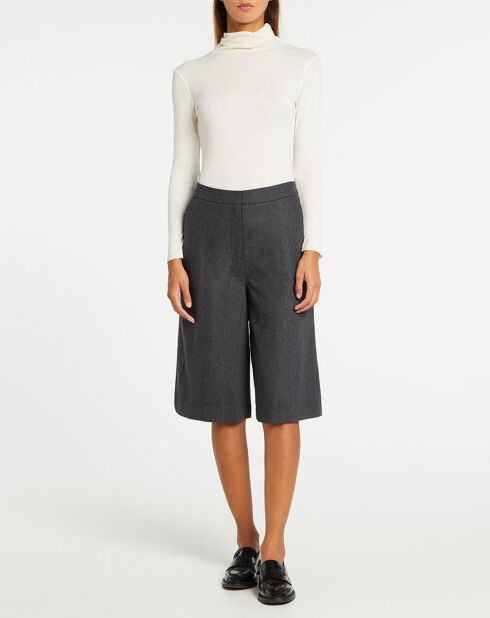 Pantalon jupe-culotte en Laine mélangée Cancun gris foncé