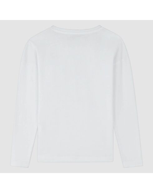 T-Shirt en Coton Love manches longues blanc