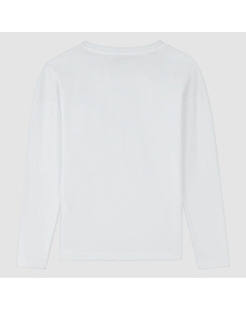 T-Shirt en Coton Love manches longues blanc