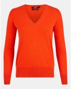 Pull 100% Cachemire Zocon col V orange