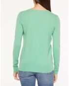 Pull 100% Cachemire Yocon col V vert