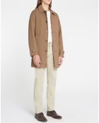 Manteau doublure amovible imprimé  beige/marron