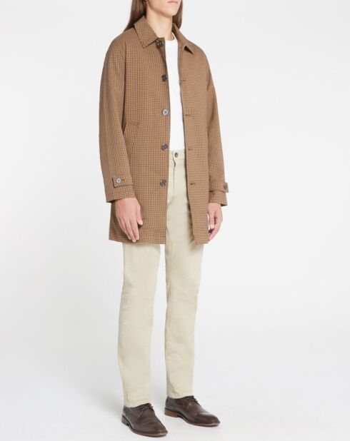 Manteau doublure amovible imprimé  beige/marron