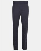 Pantalon de Costume en Laine mélangée Jog Uni bleu marine