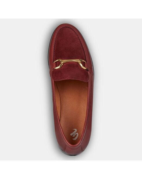 Mocassins bi-matières en Cuir à mors bordeaux