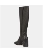 Bottes en Cuir grainé noires - Talon 9 cm