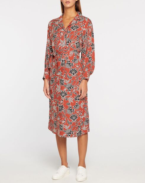 Robe fluide Calvi fleurie terracotta