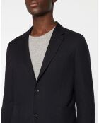 Veste en Laine & Cachemire mélangés Unlined Gauffre bleu nuit