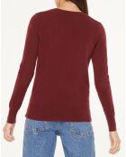 Pull 100% Cachemire Yocon col V rouge foncé