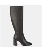 Bottes en Cuir grainé noires - Talon 9 cm