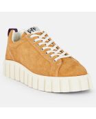 Sneakers en Velours de Cuir Odessa camel