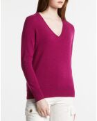 Pull 100% Cachemire Zocon col V violet