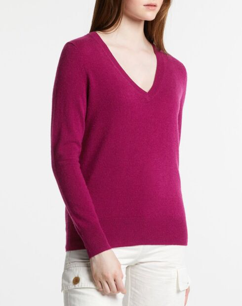 Pull 100% Cachemire Zocon col V violet