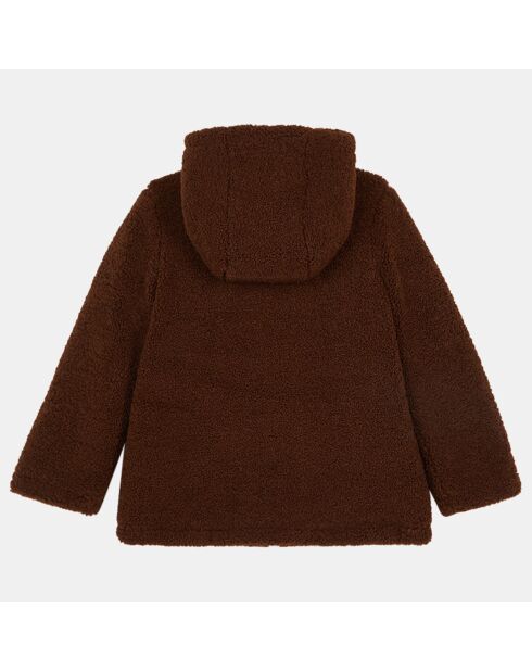 Manteau en Fausse Fourrure marron