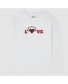 T-Shirt en Coton Love manches longues blanc