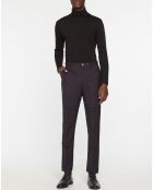 Pantalon de Costume 100% à Carreaux bordeaux/bleu