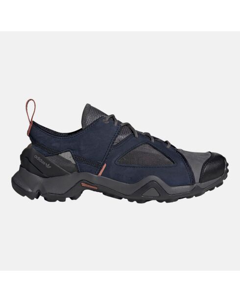 Sneakers en Velours de Cuir & Textile Oamic Type 0-4 noir/bleu marine