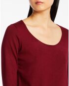 Pull en Maille fine col rond Fya bordeaux