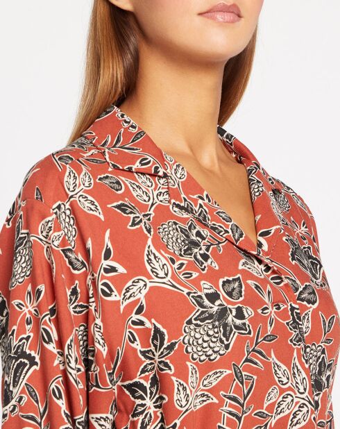 Robe fluide Calvi fleurie terracotta