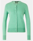 Cardigan 100% Cachemire Yacao col rond vert