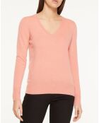 Pull 100% Cachemire Yocon col V rose