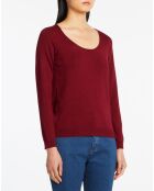 Pull en Maille fine col rond Fya bordeaux