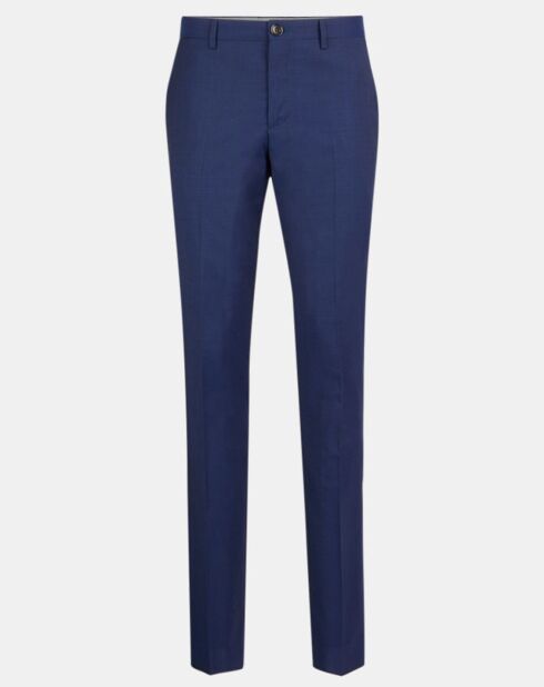 Pantalon de Costume en Laine mélangée Uni bleu