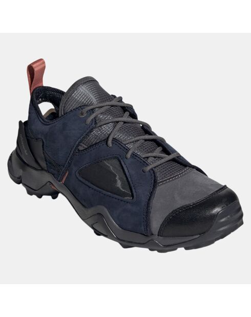 Sneakers en Velours de Cuir & Textile Oamic Type 0-4 noir/bleu marine