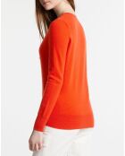 Pull 100% Cachemire Zocon col V orange