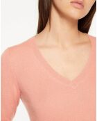 Pull 100% Cachemire Yocon col V rose