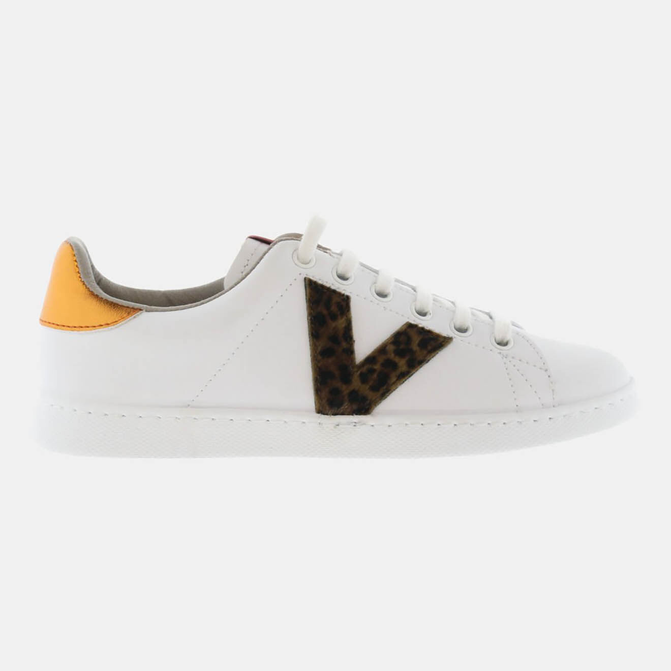 Sneakers en Cuir WW blanc dore Vente privee Victoria BazarChic