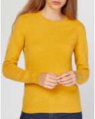 Pull 100% Cachemire Nabri col rond jaune