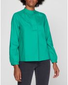 Blouse Charlotte à fronces verte