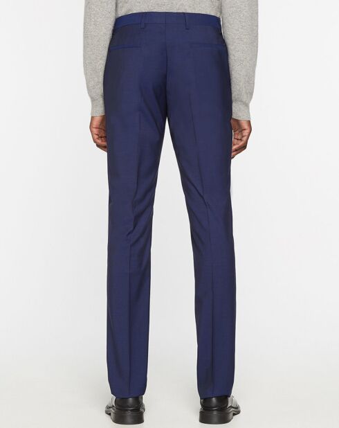 Pantalon de Costume en Laine mélangée Uni bleu