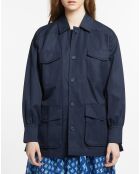 Veste Saharienne en Coton épais bleu marine