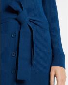 Gilet en Maille côtelée stretch Fernand bleu foncé