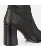 Bottes en Cuir grainé noires - Talon 9 cm