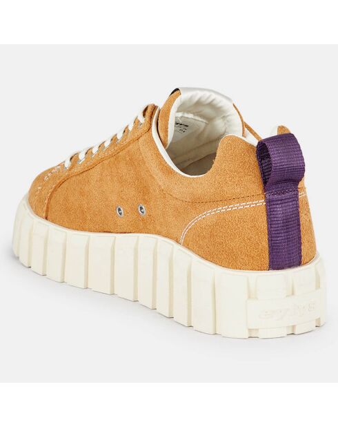 Sneakers en Velours de Cuir Odessa camel