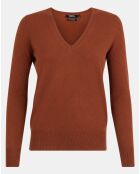 Pull 100% Cachemire Zocon col V marron