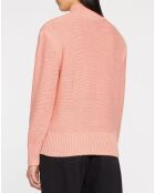 Pull en Laine & Cachemire Zephyr torsade col montant rose