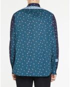 Chemise Patchwork à Fleurs bleue