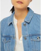 Veste en jean courte bleu moyen