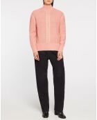 Pull en Laine & Cachemire Zephyr torsade col montant rose