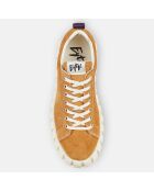 Sneakers en Velours de Cuir Odessa camel