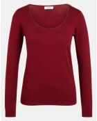 Pull en Maille fine col rond Fya bordeaux