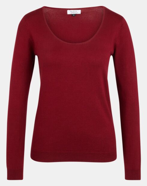 Pull en Maille fine col rond Fya bordeaux