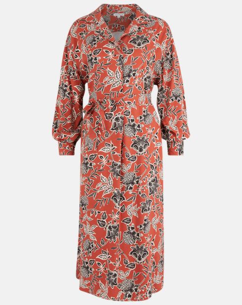 Robe fluide Calvi fleurie terracotta