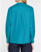 Blouse droite en Coton Genoise bleu moyen