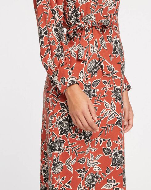Robe fluide Calvi fleurie terracotta