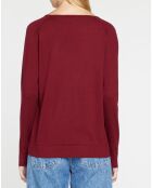 Pull en Maille fine col V Fya bordeaux